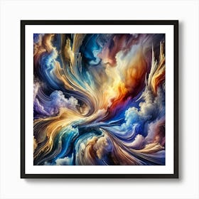 Celestial Currents Abstract 1 Art Print