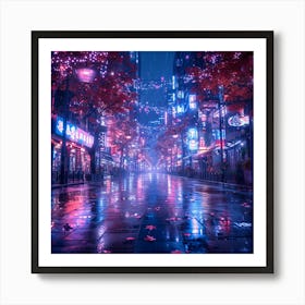 Neon City Street Art Print