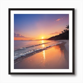 Sunset On The Beach Art Print