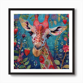 Strawberry Giraffe Art Print