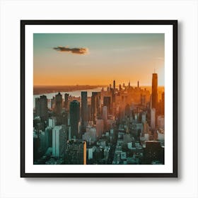 New York City At Sunset Art Print