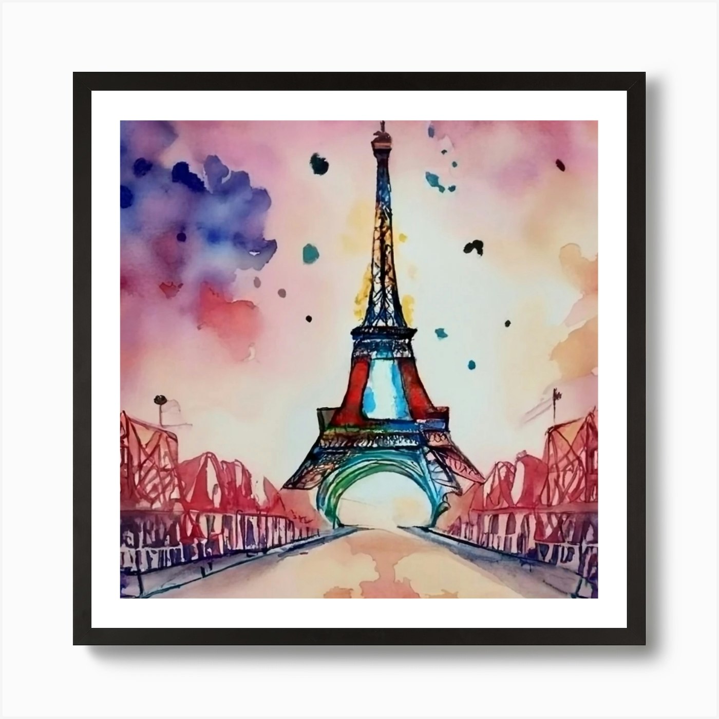 Paris, France Travel Watercolor Art Print Art Print by Adrienne