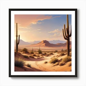 Desert Footsteps Art Print