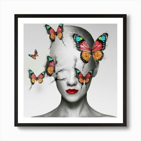 Butterfly Head 2 Art Print