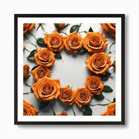 Orange Roses In A Circle 1 Art Print