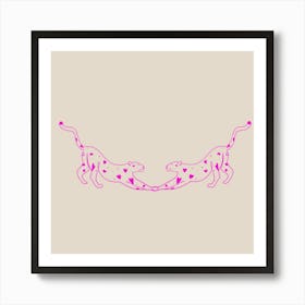 Two pull-ups leopard pink spot heart. Leopard love Art Print