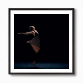 Dancer In Black Dress Art Print