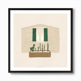 The Cactus House Square Art Print