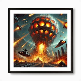 Sky Fortress Emberheart Meteor Storm Barrage Art Print