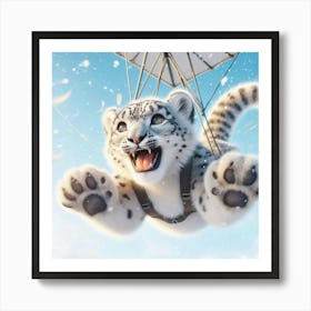 Snow Leopard In The Sky Art Print