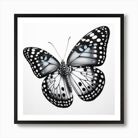 Butterfly Pencil Drawing I Art Print