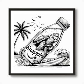 Turtle In A Bottle 1 Art Print