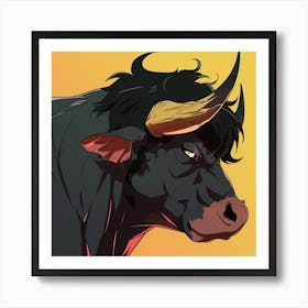 Bull Bored Art Print