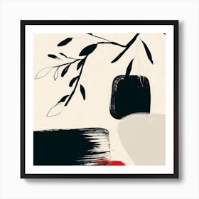 Black And White Abstract Painting Art Print