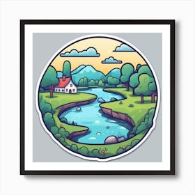 Landscape Sticker 5 Art Print