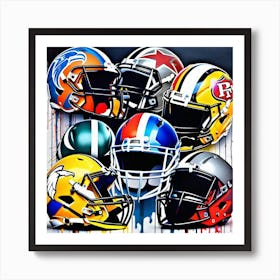 Nfl Football Helmets Art Print