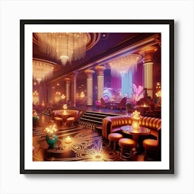 Deco Bar Interior Art Print