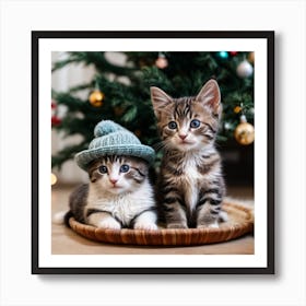 Christmas Kittens Art Print