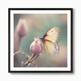 A Close Up Of A Delicate Butterfly Bud Just Beginning To Bloom, With Soft Petals And Hints Of Vibran Art Print