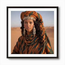 African Woman In The Desert Art Print