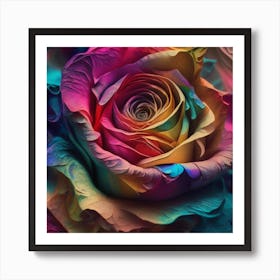 Rainbow Rose Art Print