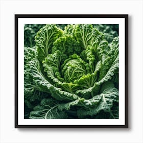 Green Cabbage In The Garden Art Print