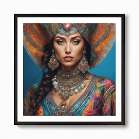 Russian Woman In Traditional Costume Art Print