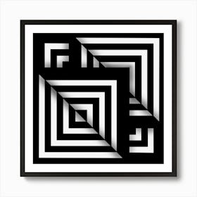 Black And White Folds Art Print