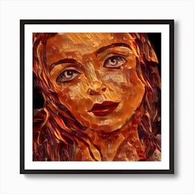 Portrait of a Woman In Flames Art Print