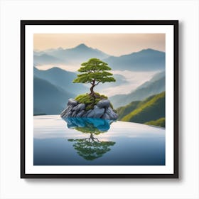 Zen Tree In Water Art Print