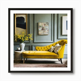 Yellow Chaise Lounge 2 Art Print