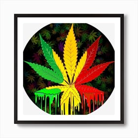 Cannabis Leaf Color Art Print