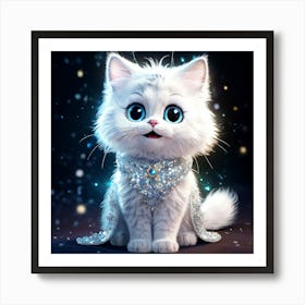 Little White Cat Art Print