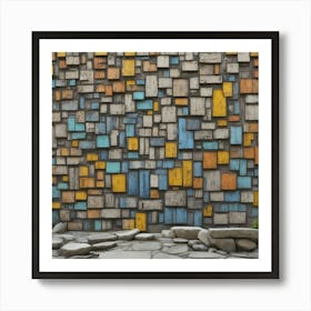 Colorful Wooden Wall Art Print