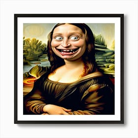 Crazy Mona Lisa Art Print