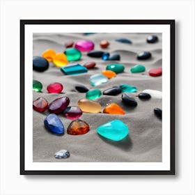 Colorful Gems On The Beach Art Print