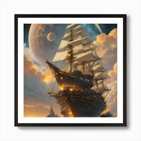 Ship In The Sky Art Print