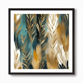 Gold And Teal Art Print