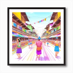 Thailand Street Scene 1 Art Print