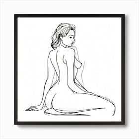 Nude Woman Sitting On The Floor 2 Art Print