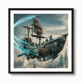 Steampunk Ship 1 Art Print