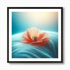 Pink Poppy Flower On A Bed Art Print