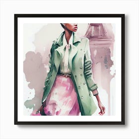 Paris Fashion Illustration 1 Art Print