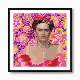 Frida Kahlo in Fuschia Poster