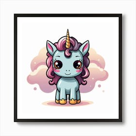 Unicorn With Rainbow Mane 9 Art Print