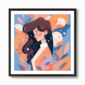 Girl With Long Hair 2 Art Print