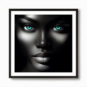 Black Woman With Blue Eyes 5 Art Print