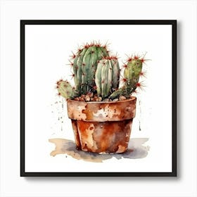 Watercolor Cactus 8 Art Print