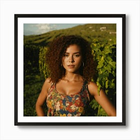 Woman In A Vineyard 1 Art Print