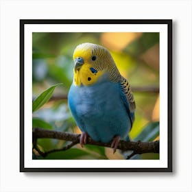 Blue Parakeet Art Print